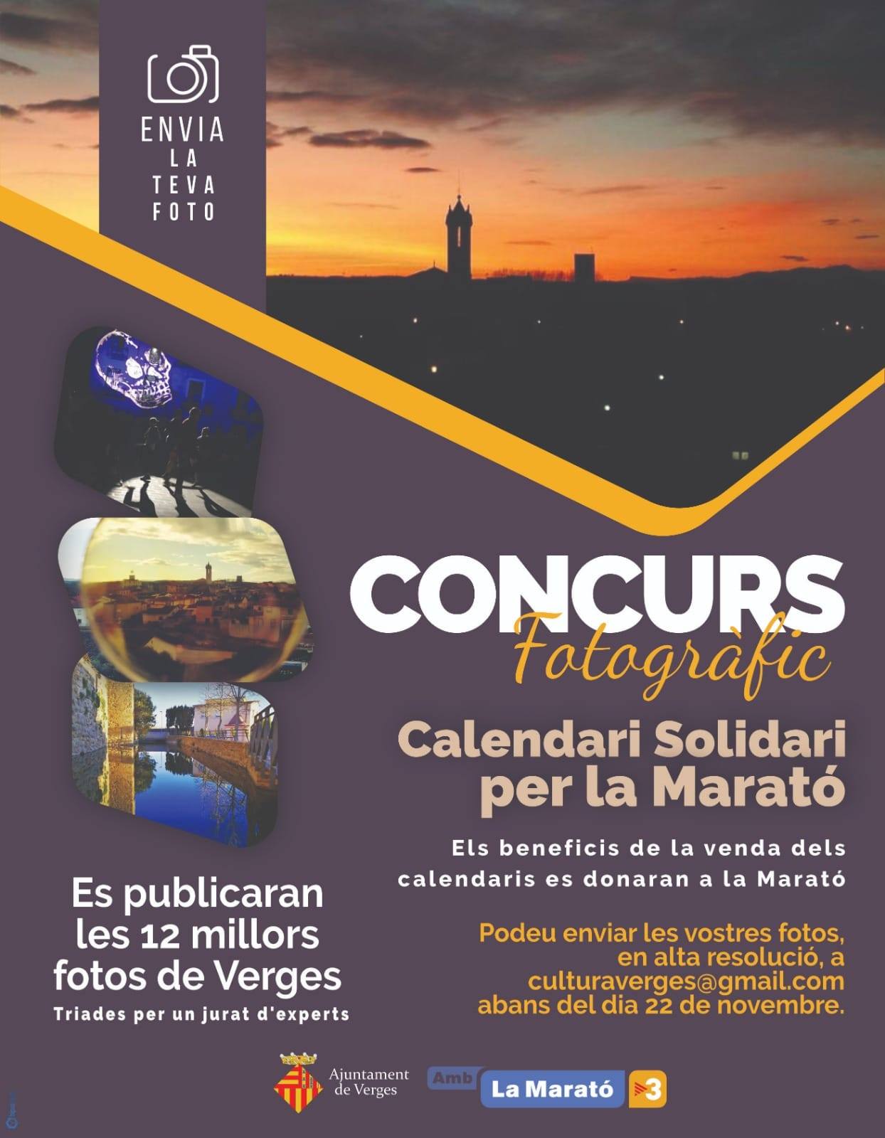 Cartell del concurs fotogràfic pel calendari solidari per la Marató de tv3